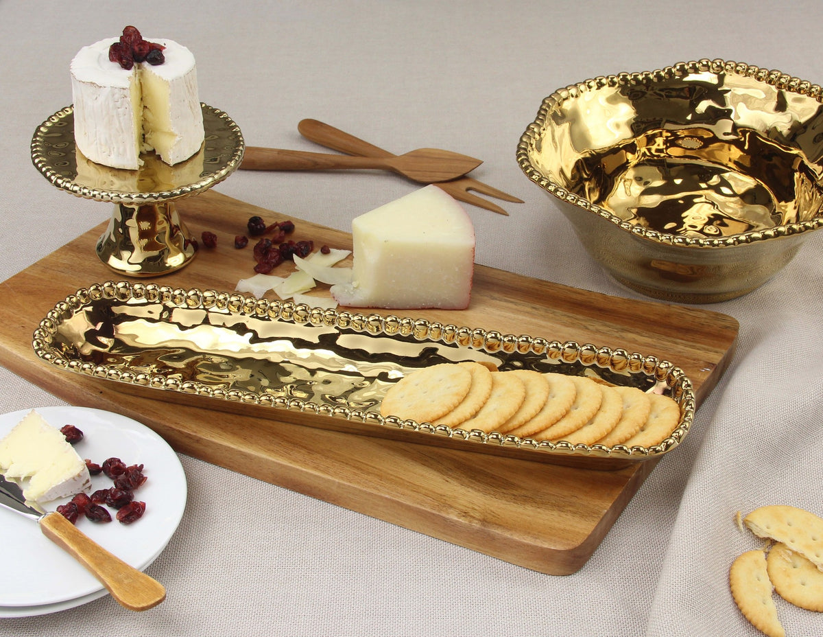Pampa Bay Monaco Cracker Tray Gold porcelain