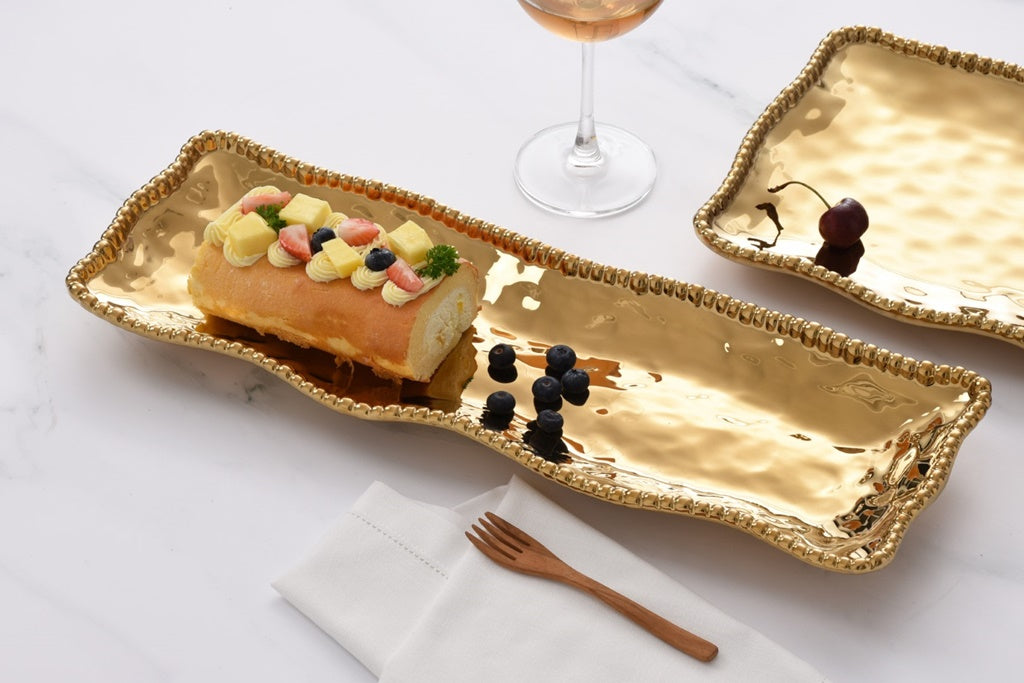 Pampa Bay Monaco - Rectangular Serving Piece Gold rectangular tray
