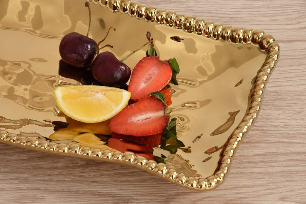 Pampa Bay Monaco - Rectangular Serving Piece Gold rectangular tray