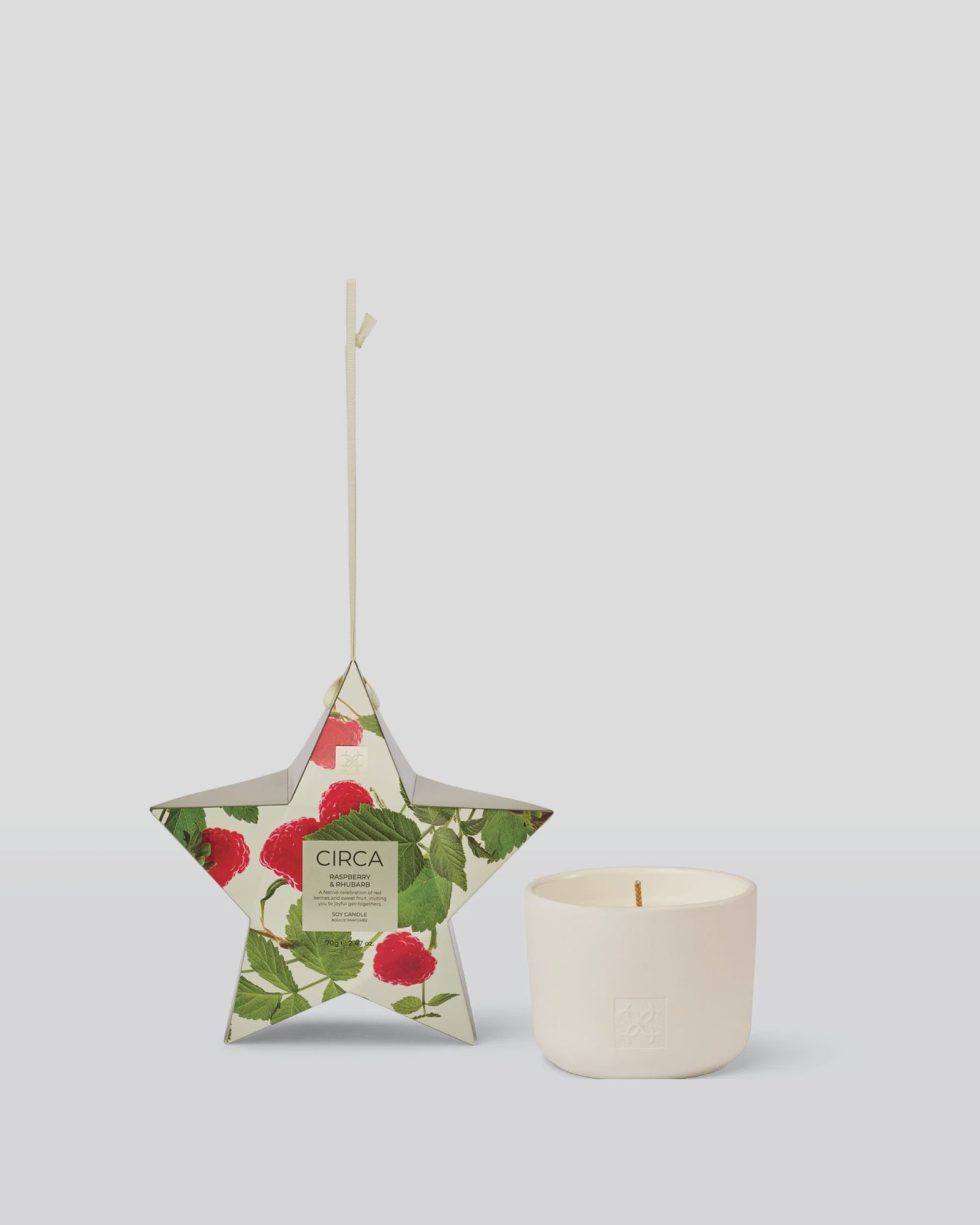 CIRCA 70g Bauble Candle - Christmas - RASPBERRY & RHUBARB - X26