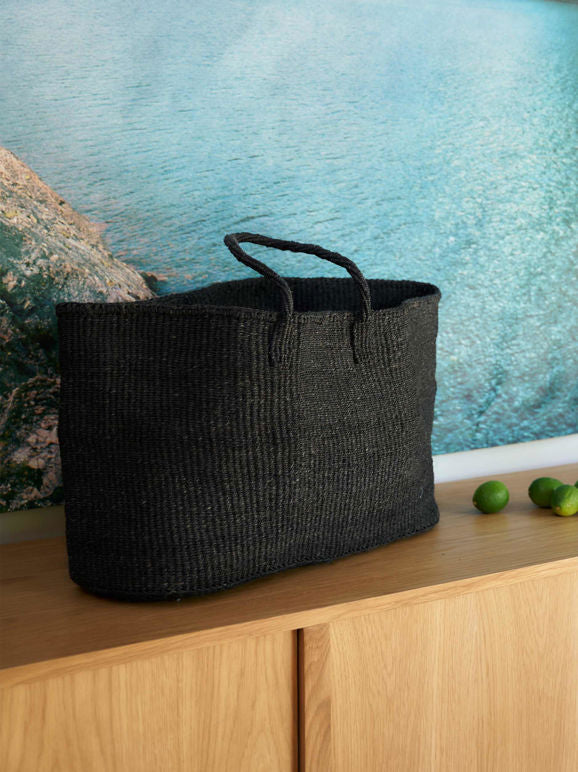 CITTA DESIGN Sisal Oval Basket - Charcoal