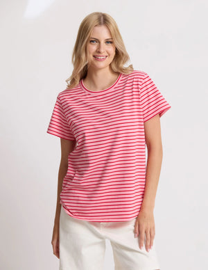 Stella+Gemma CLASSIC STRIPE TEE PINK WITH RED