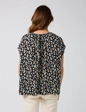 Stella + Gemma Clio Blouse - Navy Leopard