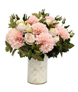 Fleur Vase - Cream Cylindrical ceramic vase with textured pattern
