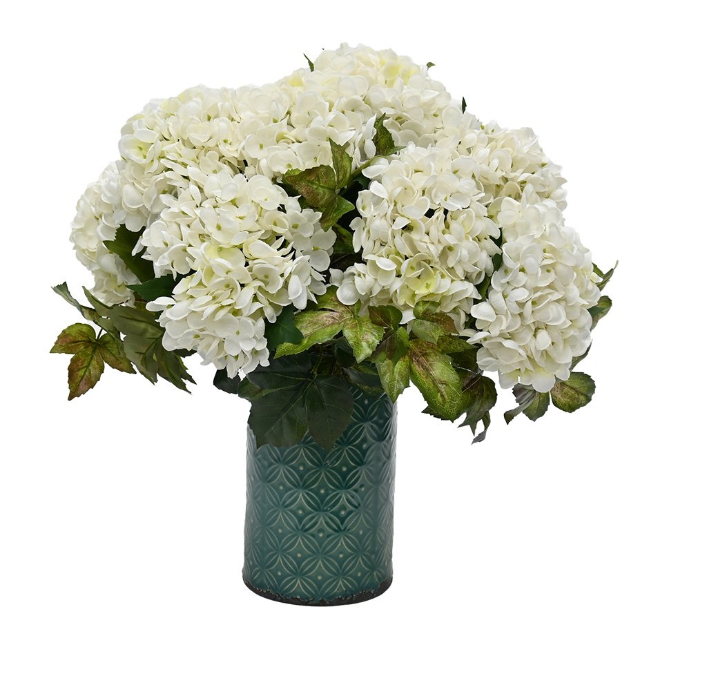 Green ceramic vase with geometric pattern Fleur Vase - Slate Blue