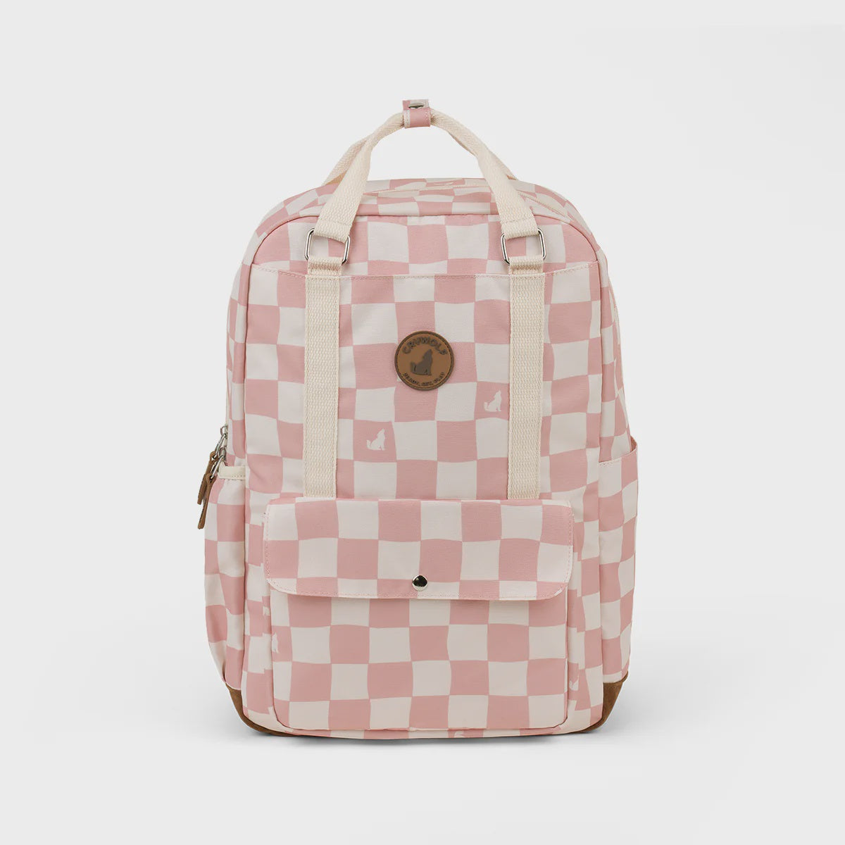 CRYWOLF KNAPSACK Pink Check Pink and white checkered backpack