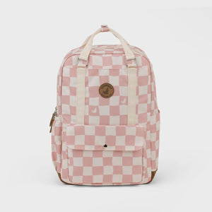 CRYWOLF KNAPSACK Pink Check Pink and white checkered backpack