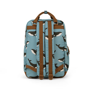 Crywolf KNAPSACK Whale Trail Blue backpack with whale pattern