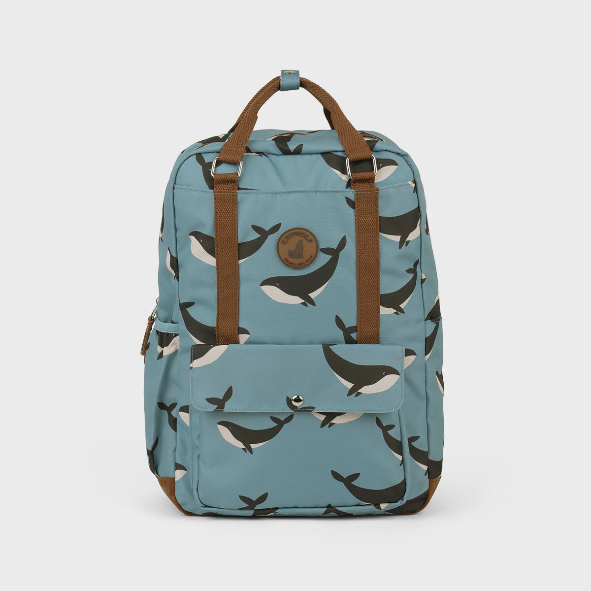 Crywolf KNAPSACK Whale Trail Blue backpack with whale pattern