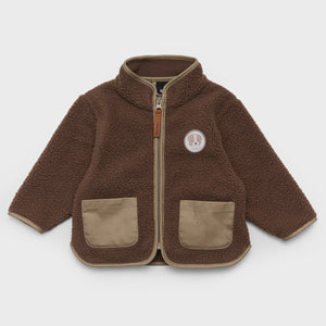 Crywolf Child Kids BABY SHERPA JACKET Pinecone Brown children's fleece jacket