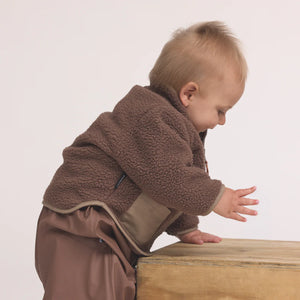 Crywolf Child Kids BABY SHERPA JACKET Pinecone Brown children's fleece jacket