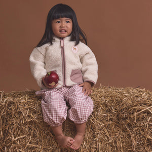 CRYWOLF CHILD KIDS BABY SHERPA JACKET Powder Children's fleece jacket with pink accents