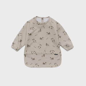 CRYWOLF MUCK-ABOUT APRON Puppies Beige long-sleeve bib with animal pattern