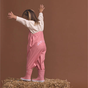 Crywolf Child Kids Girls Rain Overalls Rose Pink