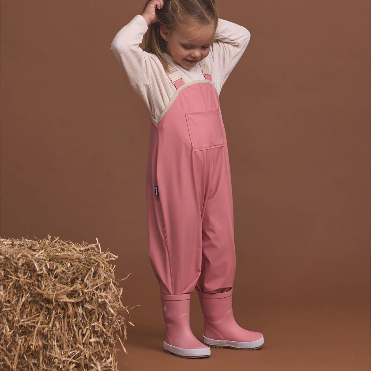 Crywolf Child Kids Girls Rain Overalls Rose Pink