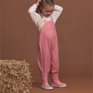 Crywolf Child Kids Girls Rain Overalls Rose Pink