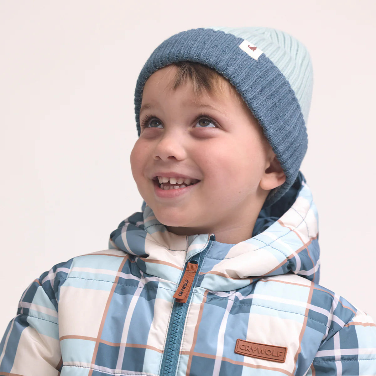 Crywolf Child TASMAN BEANIE - Blue Knitted beanie with a blue band