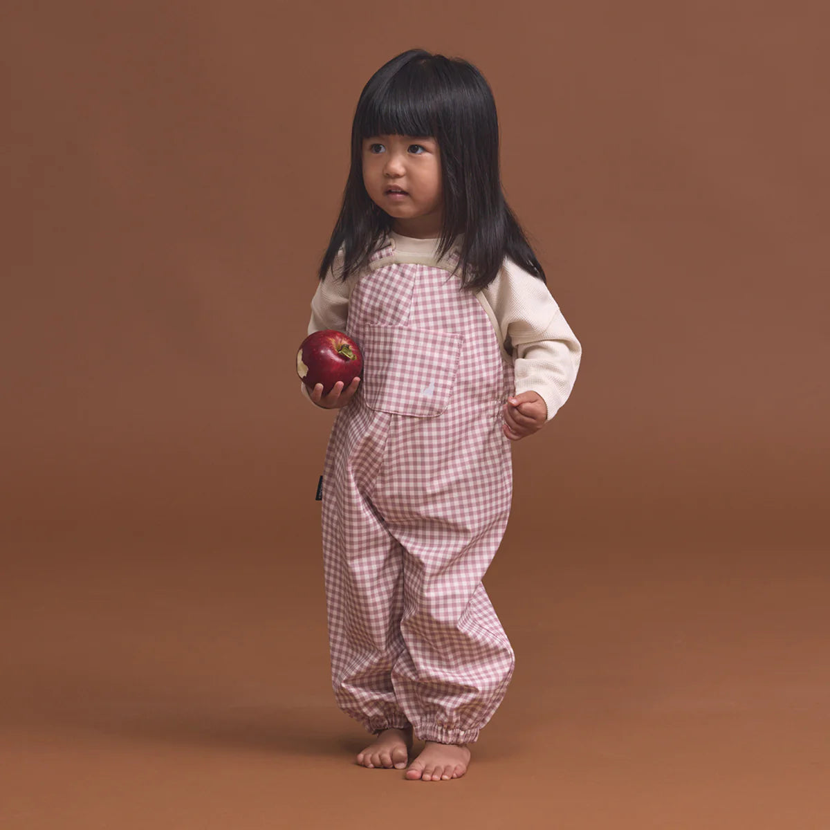 Crywolf Child BABY WANDER OVERALL Gingham Pink checkered overalls