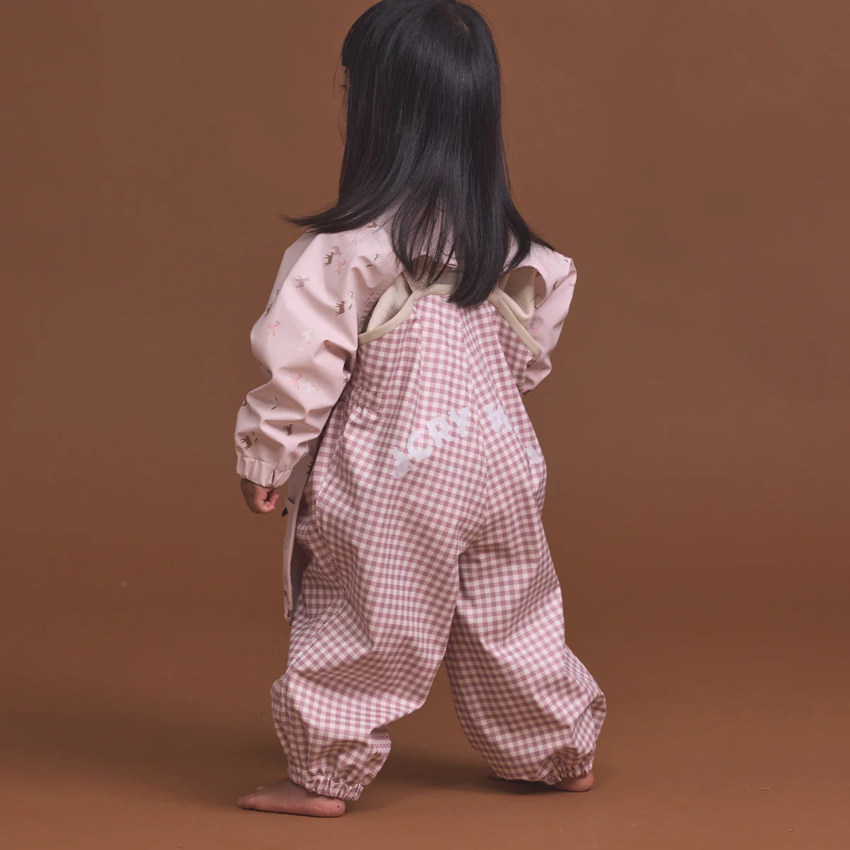 Crywolf Child BABY WANDER OVERALL Gingham Pink checkered overalls