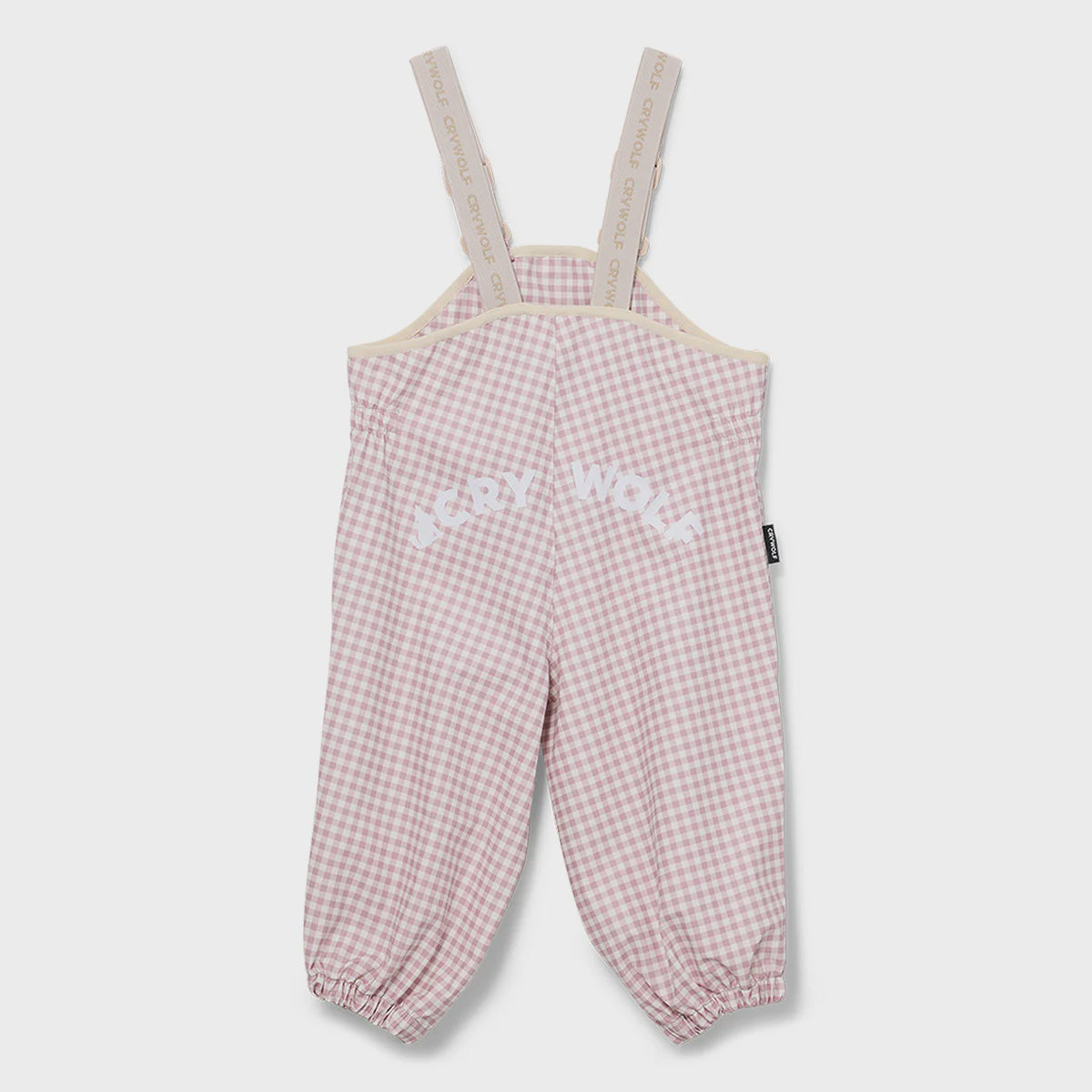 Crywolf Child BABY WANDER OVERALL Gingham Pink checkered overalls