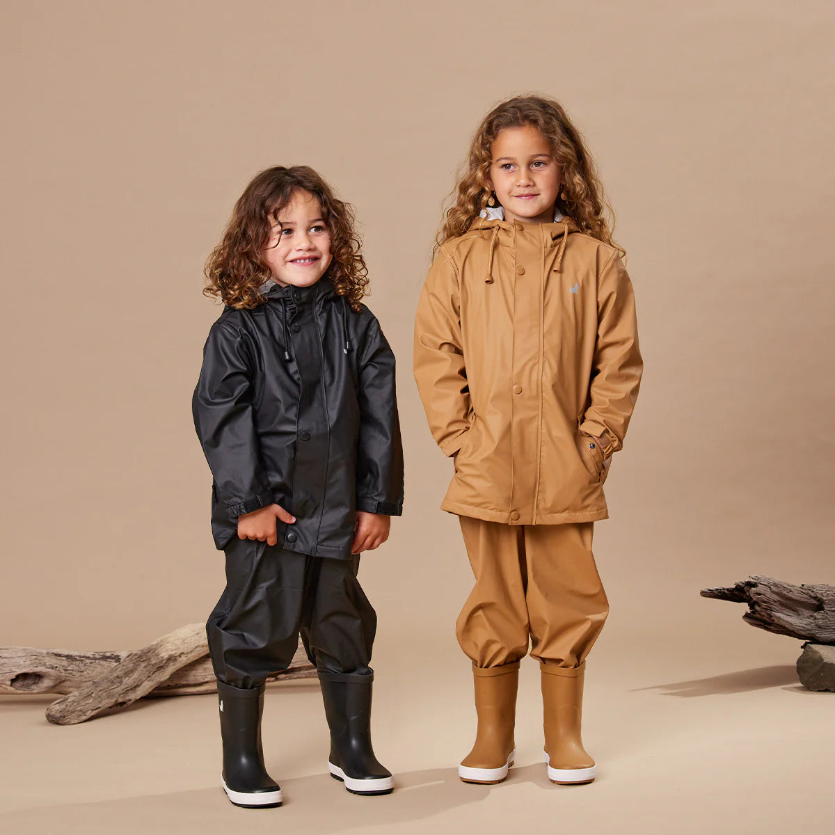 Crywolf Kids Waterproof Play Jacket - Tan AW25