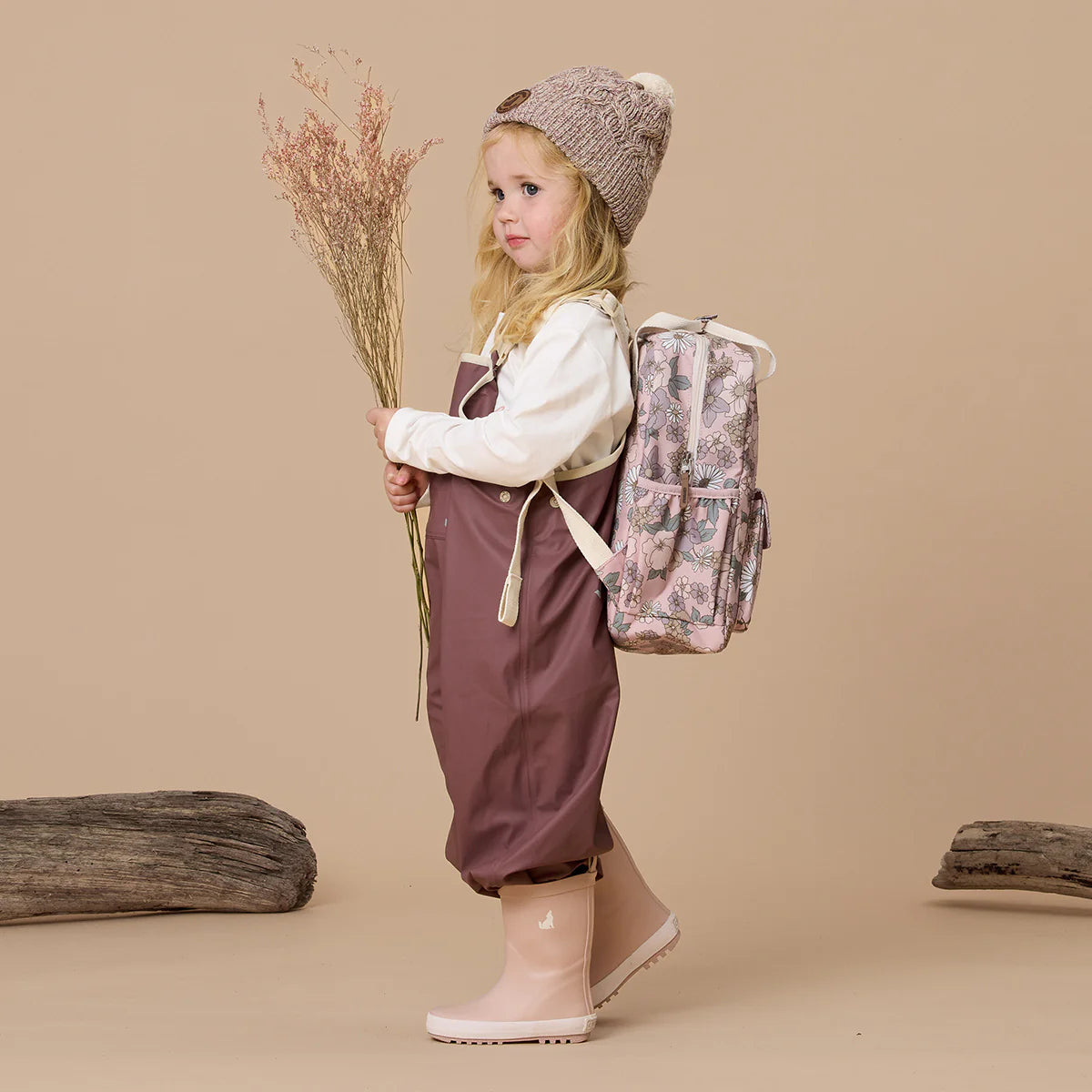 Crywolf Kids Rain Overalls Mauve