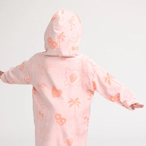 CRYWOLF KIDS GIRLS EVERYWHERE ZIP-UP TOWEL Pink Beach Wear