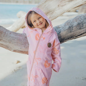 CRYWOLF KIDS GIRLS EVERYWHERE ZIP-UP TOWEL Pink Beach Wear