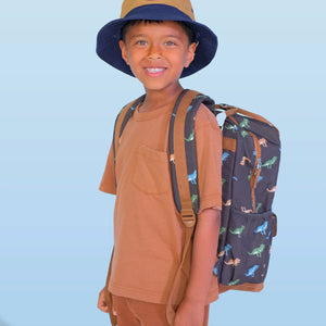 Crywolf KNAPSACK Dino Club Black backpack with dinosaur pattern