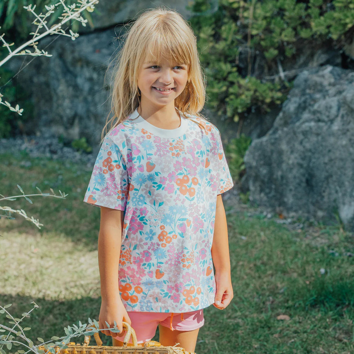 Crywolf Kids Girls SUN SMART T-SHIRT Berry Garden