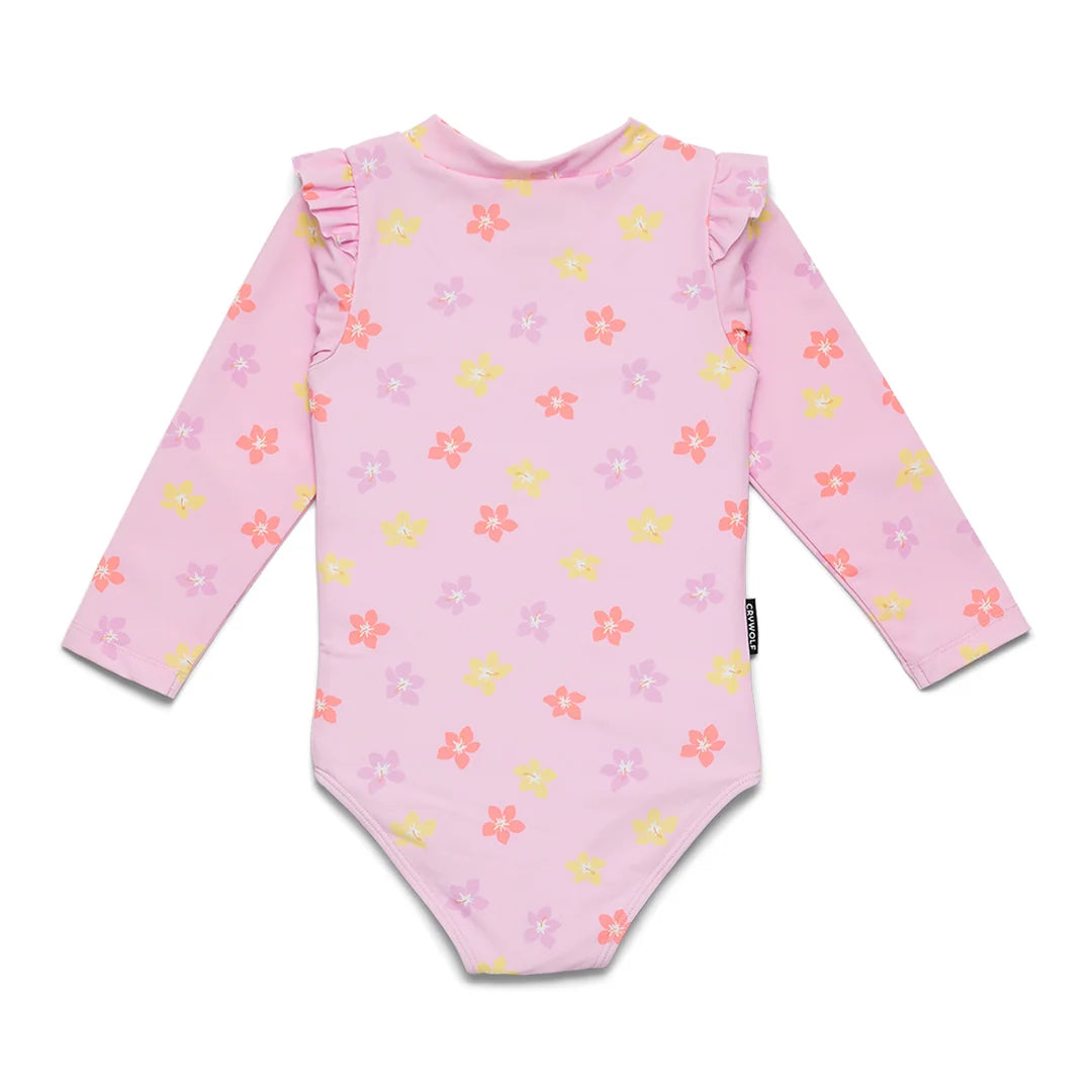 Crywolf Child BABY LONG SLEEVE SWIMSUIT Hibiscus Bloom