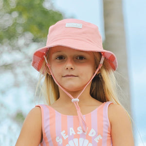 Crywolf Kids Sun REVERSIBLE BUCKET HAT Flamingo Stripe
