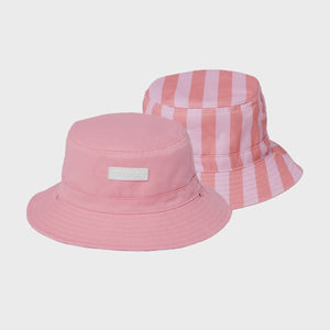Crywolf Kids Sun REVERSIBLE BUCKET HAT Flamingo Stripe