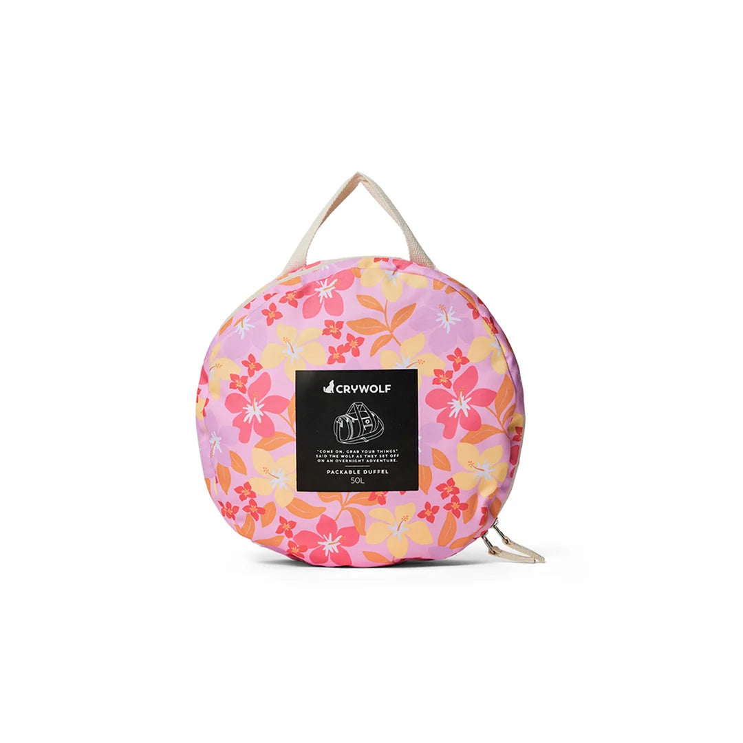 Crywolf Child PACKABLE DUFFEL BAG Hibiscus Daze