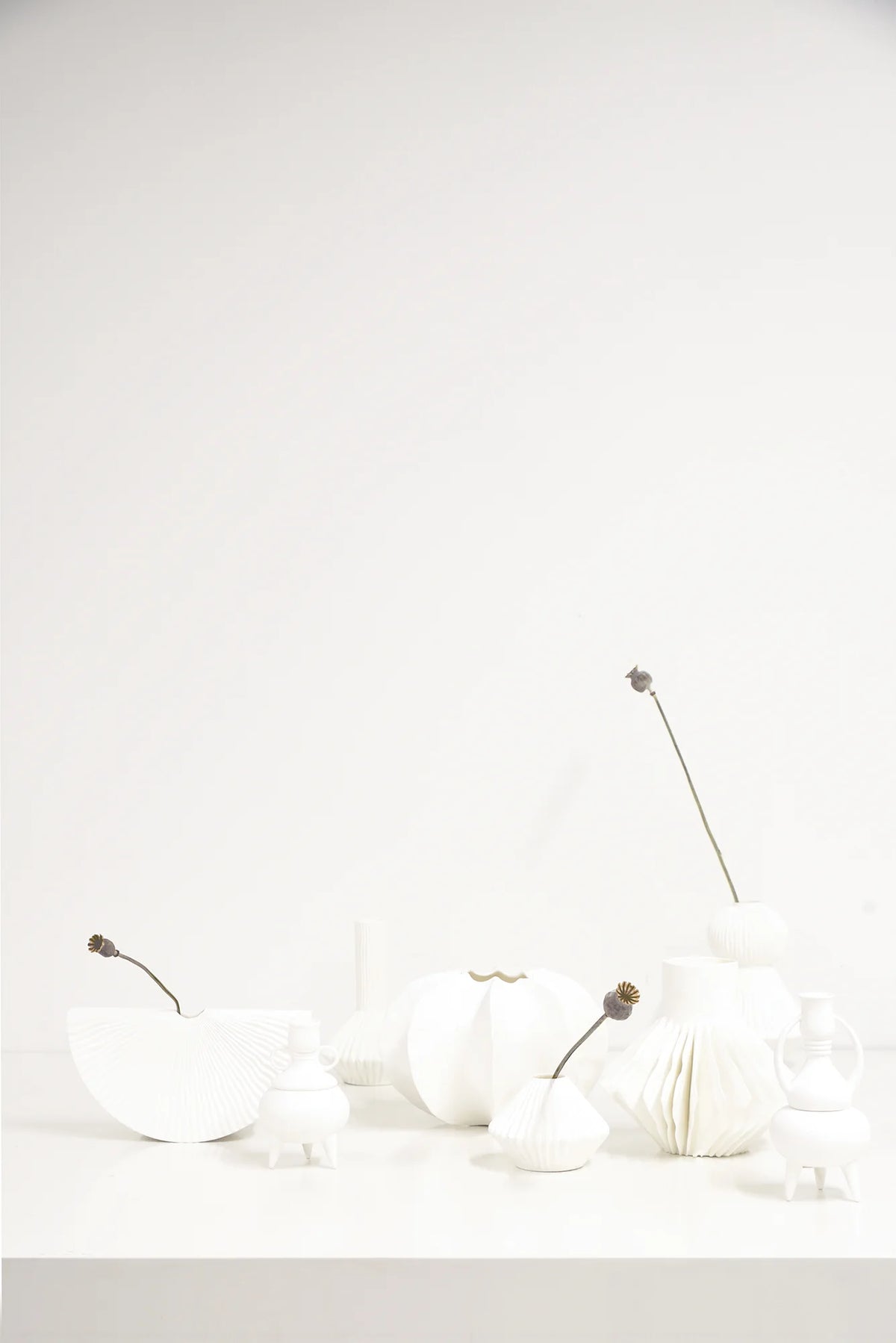 Maytime Capiz Vase fine bone china White pleated skirt