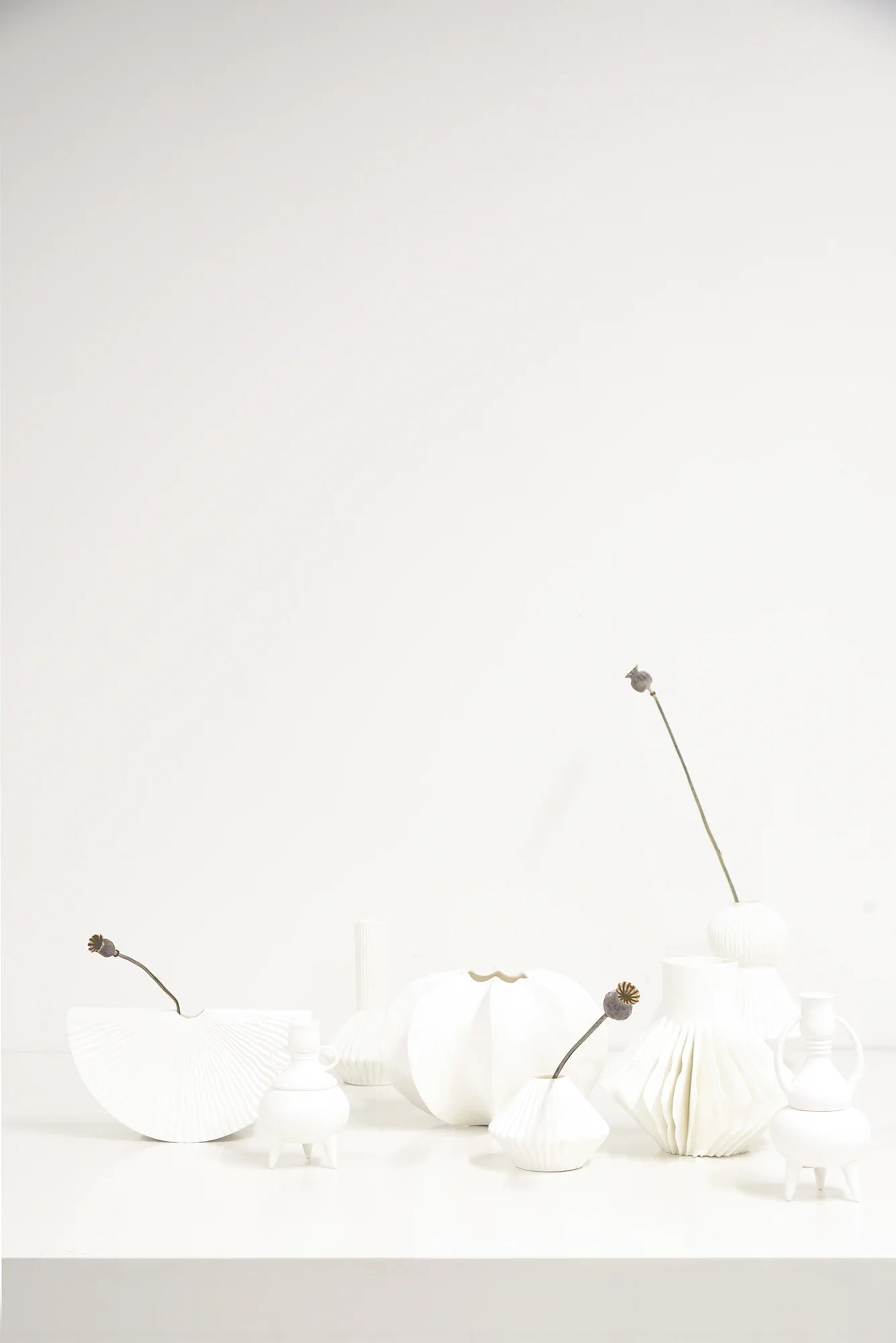 Maytime Capiz Vase fine bone china White pleated skirt