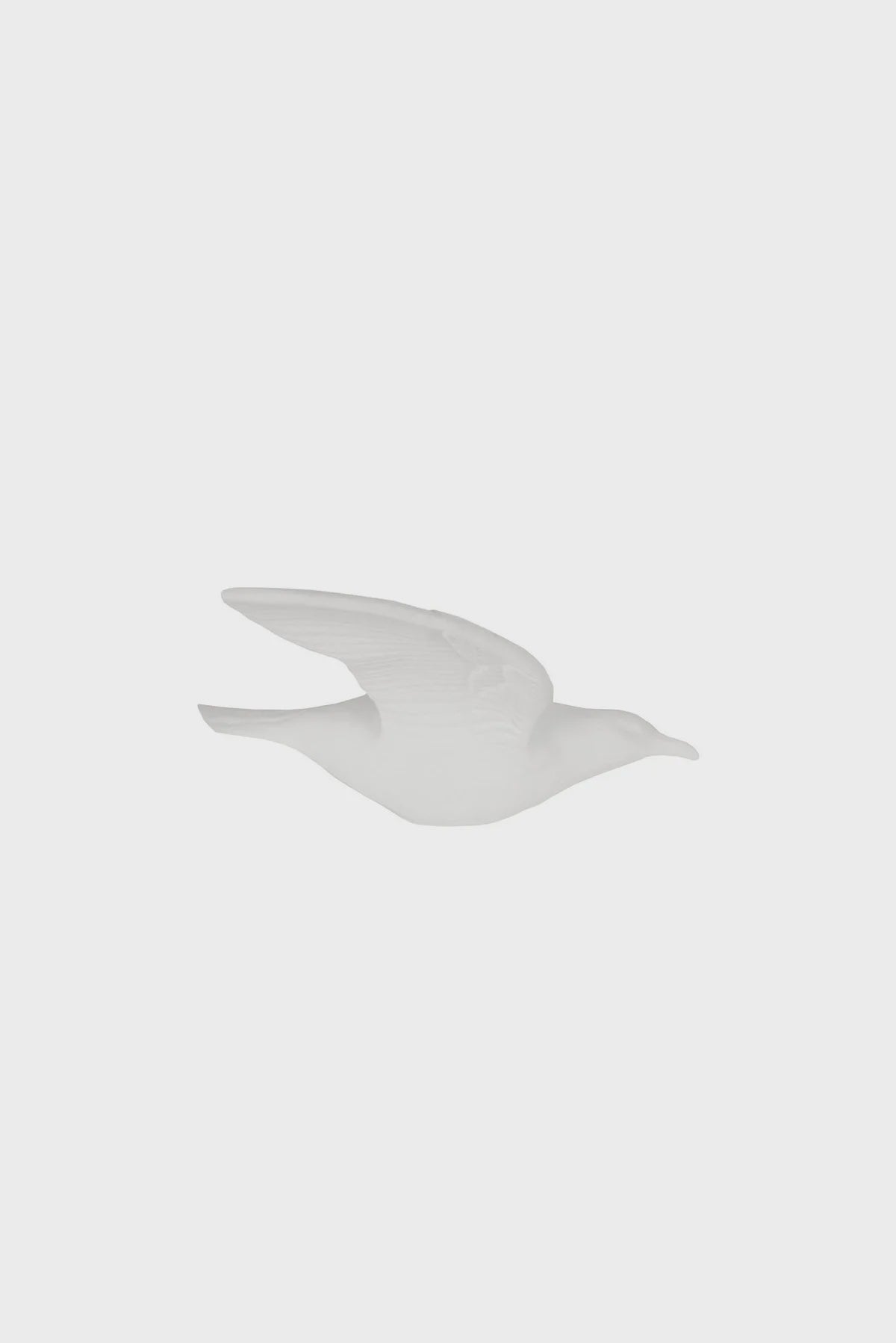Maytime Flying Birds Single Wing WhiteA minimalist white seagull figurine