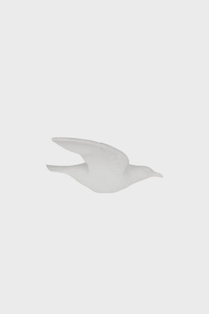 Maytime Flying Birds Single Wing WhiteA minimalist white seagull figurine