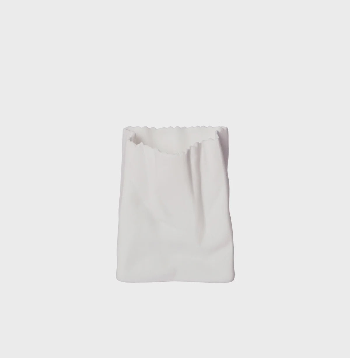 Small Paper Bag Vase - White