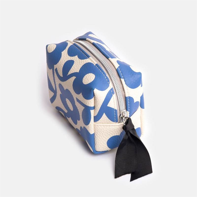 Caroline Gardner - Blue Flower Cube - Mini Cosmetic Bag