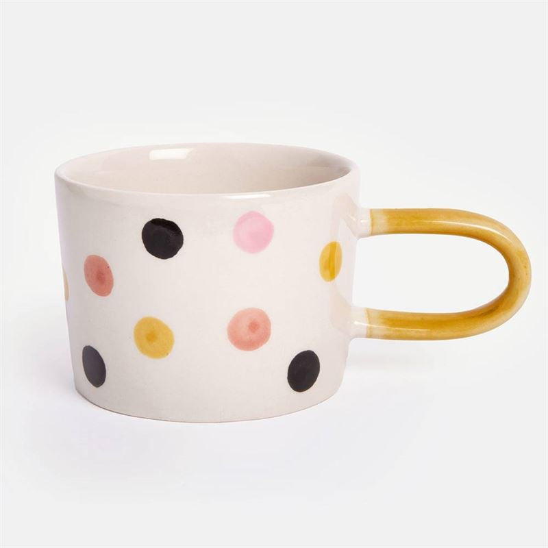 Caroline Gardner - Coloured Spots - Mug Ceramic mug with colorful polka dot design