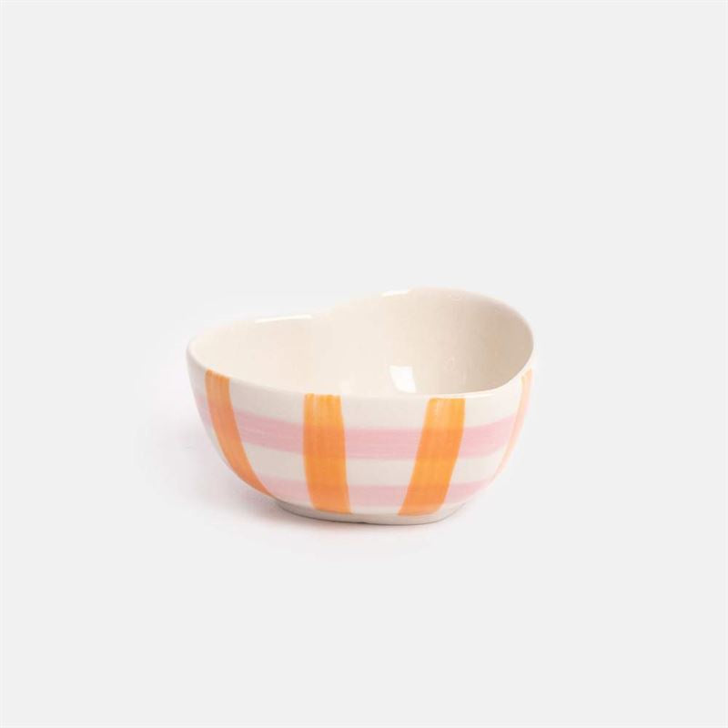 Caroline Gardner - Love Pink/Orange Check Heart Shape - Trinket Dish