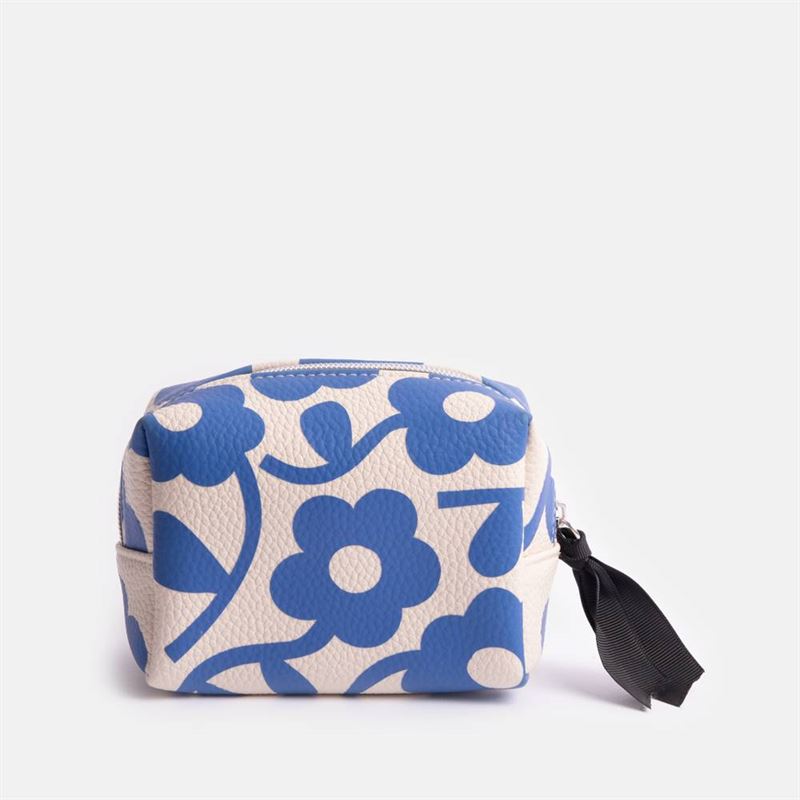 Caroline Gardner - Blue Flower Cube - Mini Cosmetic Bag