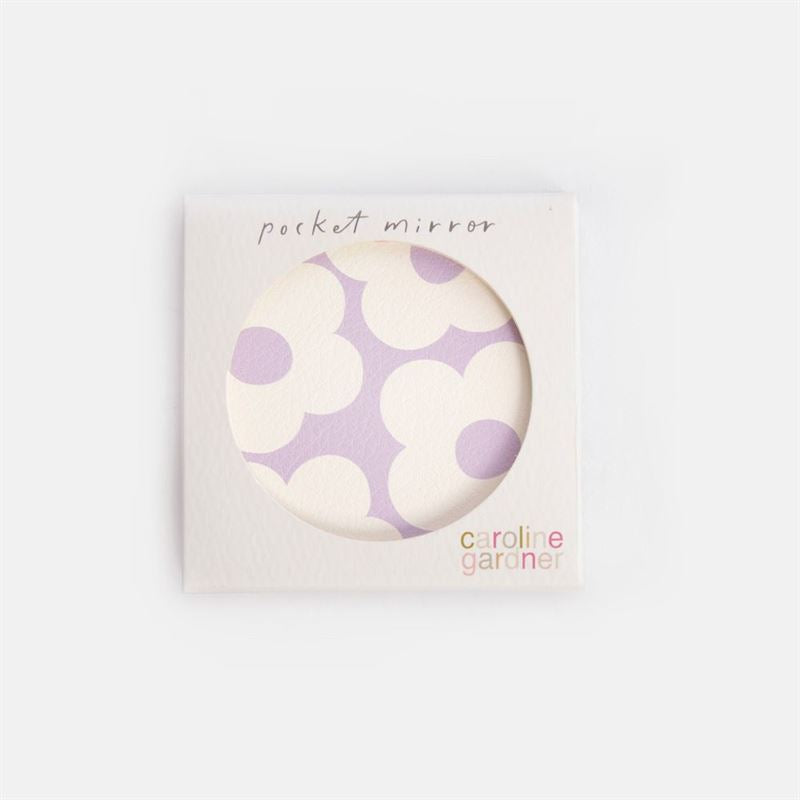Caroline Gardner - Lilac Flower Round - Pocket Mirror