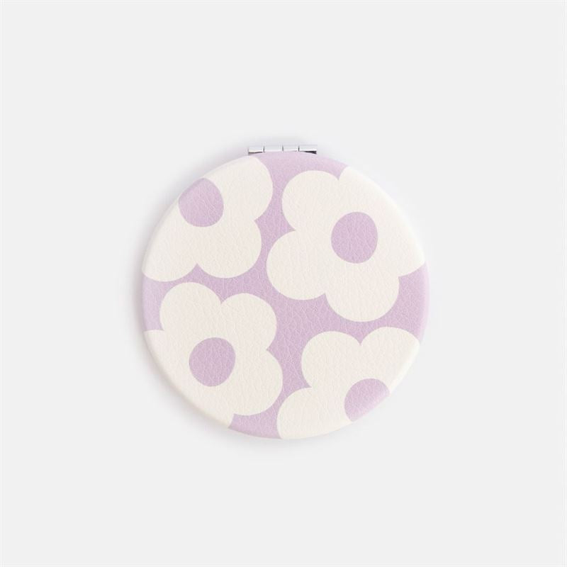 Caroline Gardner - Lilac Flower Round - Pocket Mirror