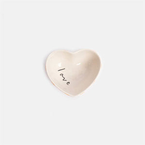 Caroline Gardner - Love Pink/Orange Check Heart Shape - Trinket Dish