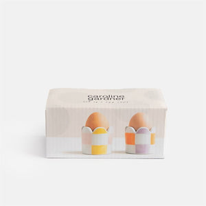 Caroline Gardner - Multi-Check Set of 2 - Egg Cup Holders