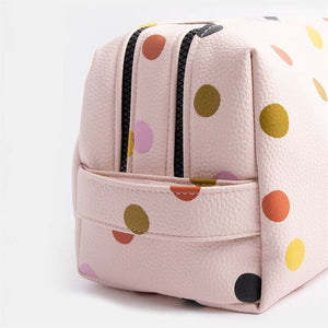Caroline Gardner - Pink Multi Spot - Large Travel Wash Bag