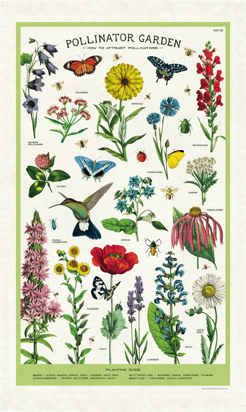 Cavallini & Co - Pollinator Garden - Tea Towel