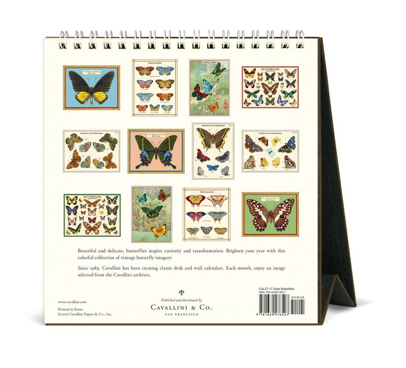 Cavallini & Co - Butterflies - 2027 Desk Calendar